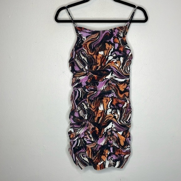 SOLD h:ours Revolve | Dixie Mini Dress Size XS Multicolor Swirl Chiffon - Picture 2 of 7